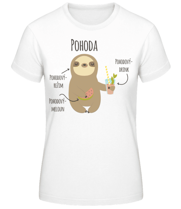 Náhled: Pohoda Pohodový Režim - Dámské basic tričko - Bílá - Napřed