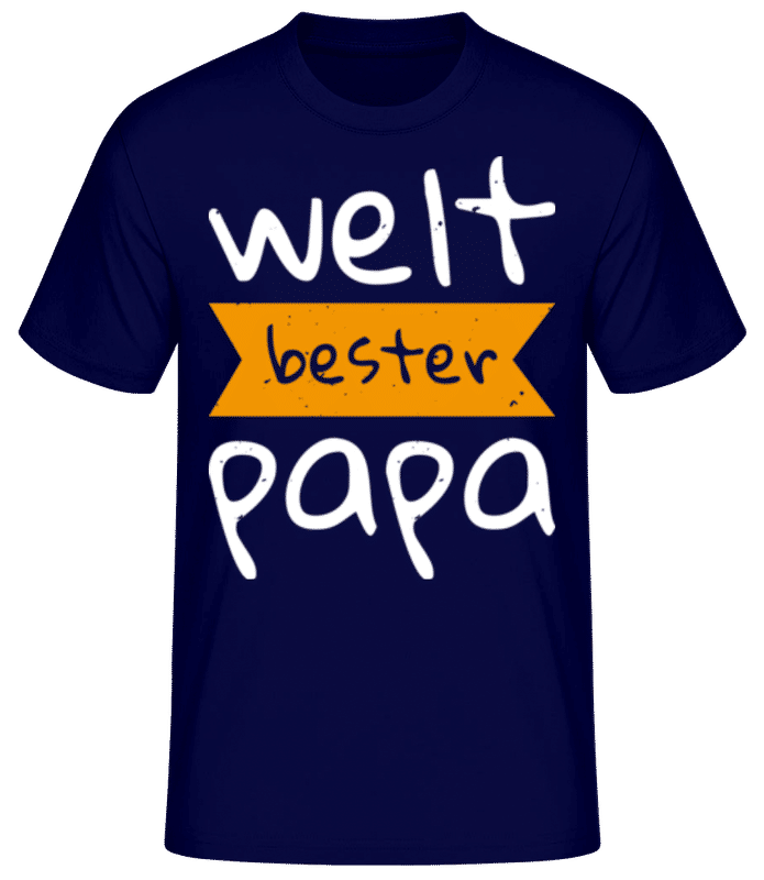 Vorschau: Welt Bester Papa - Männer Basic T-Shirt - Marine - Vorne