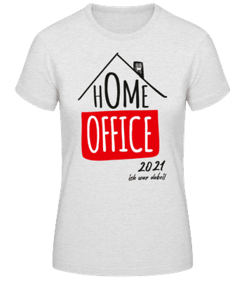 Home Office 2021 - Frauen Basic T-Shirt - Grau meliert - Vorne