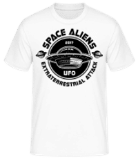 Aliens Ufo Attack - Männer T-Shirt B&C - Weiß - Vorne