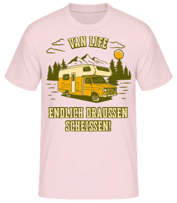Van Life Endlich Draußen Scheißen - Männer T-Shirt B&C - Rosa - Vorne