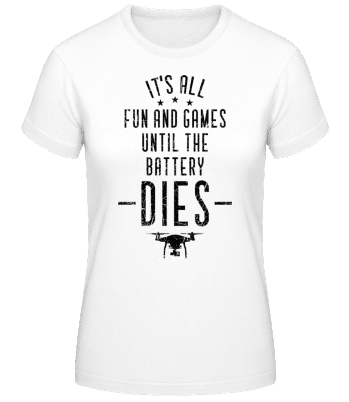 Aperçu: When The Drone Battery Dies - T-shirt femme B&C - Blanc - Devant