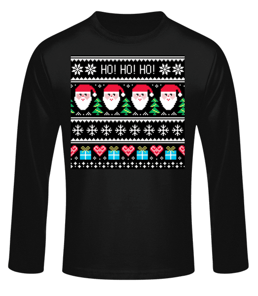 Aperçu: Ugly Ho Ho Ho - T-shirt à manches longues standard Homme - Noir - Devant