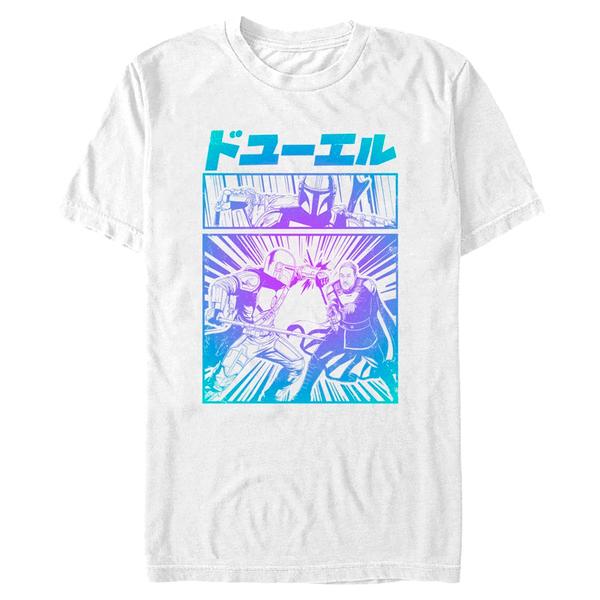 Aperçu: Star Wars - The Mandalorian - Mando & Moff Gideon The Duel - Homme T-shirt - Blanc - Devant