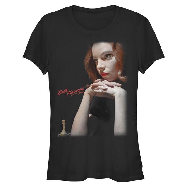 Vorschau: Netflix - Das Damengambit - Beth Harmon Beth - Frauen T-Shirt - Schwarz - Vorne