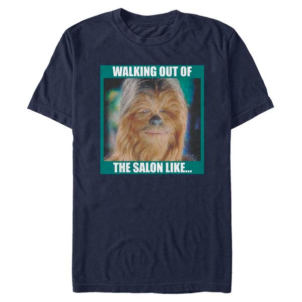 Aperçu: Star Wars - Chewbacca Walking Out The Salon - Homme T-shirt - Bleu marine - Devant