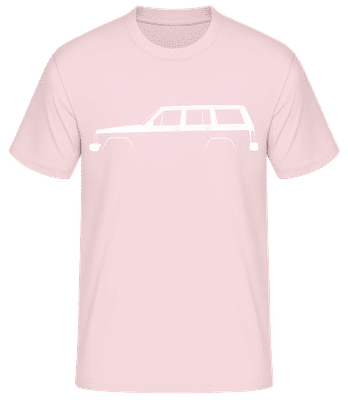 'Jeep Cherokee (XJ)' Silhouette - Männer Basic T-Shirt - Rosa - Vorne