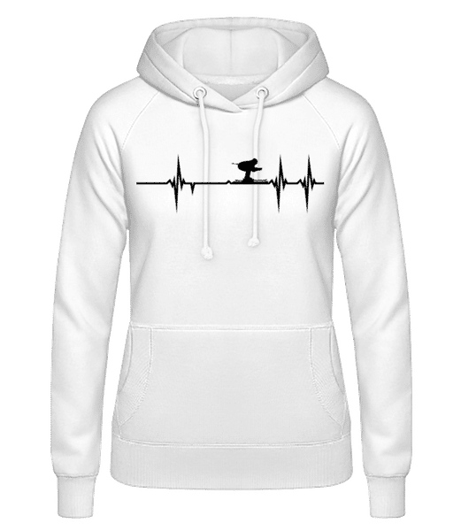 Aperçu: Battement de coeur de ski - Sweat à capuche Femme - Blanc - Devant
