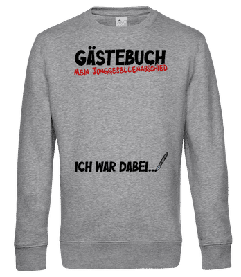 Junggesellenabschied JGA Gästebuch - Männer Standard Pullover - Grau meliert - Vorne