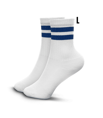 Chaussettes de tennis Mr. Socks - Blanc / Bleu - Gauche