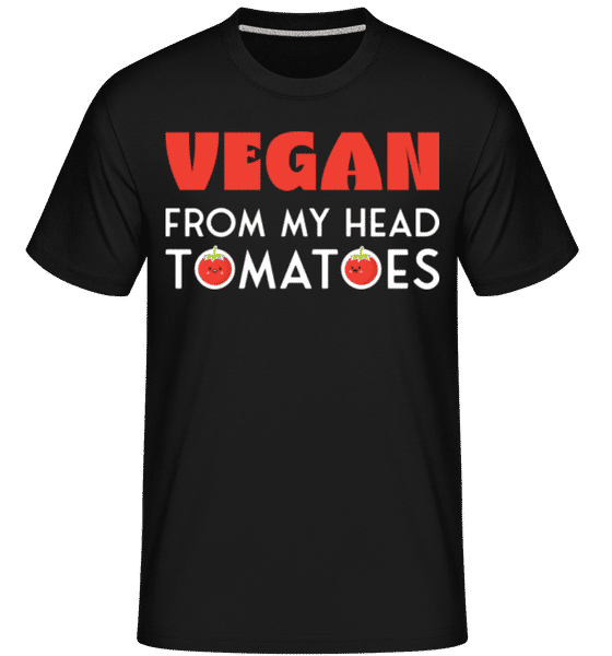 Preview: Vegan From My Head Tomatoes -  Shirtinator Men's T-Shirt - Black - Front