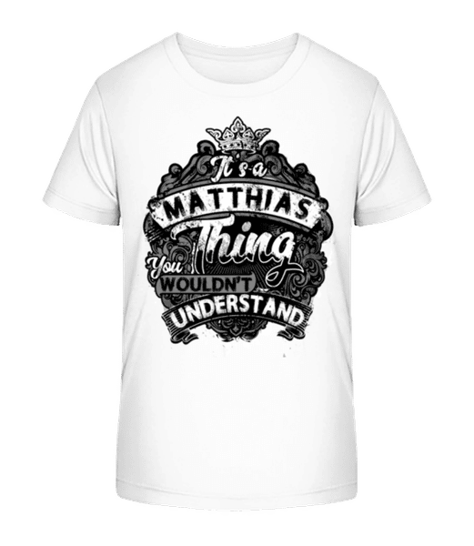 Aperçu: It's A Matthias Thing - T-shirt bio Enfant Stanley Stella 2.0 - Blanc - Devant