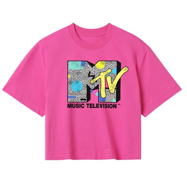 Aperçu: Paramount - MTV - 90s MTV Logo - Femme T-shirt - Fuchsia - Devant