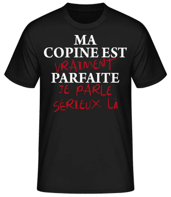 Ma Copine Est Parfaite Saint Valentin - T-shirt standard Homme - Noir - Devant