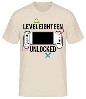 Level Eighteen Unlocked - Men's Basic T-Shirt - Cream - Front