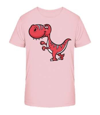Dinosaure Drôle De Bande Dessiné - T-shirt bio Enfant Stanley Stella 2.0 - Rose - Devant
