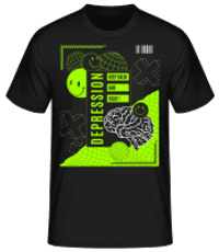 Fight Depression - Camiseta básica para hombre - Negro - delante