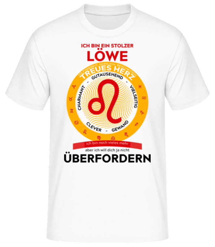 Vorschau: Löwe Treues Herz - Männer Basic T-Shirt - Weiß - Vorne