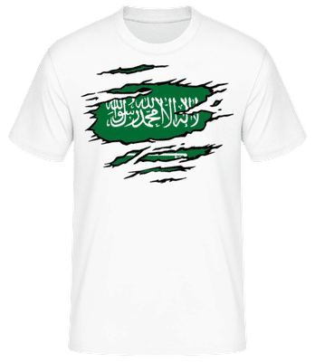 Drapeau déchiré Arabie Saoudite - T-shirt standard Homme - Blanc - Devant