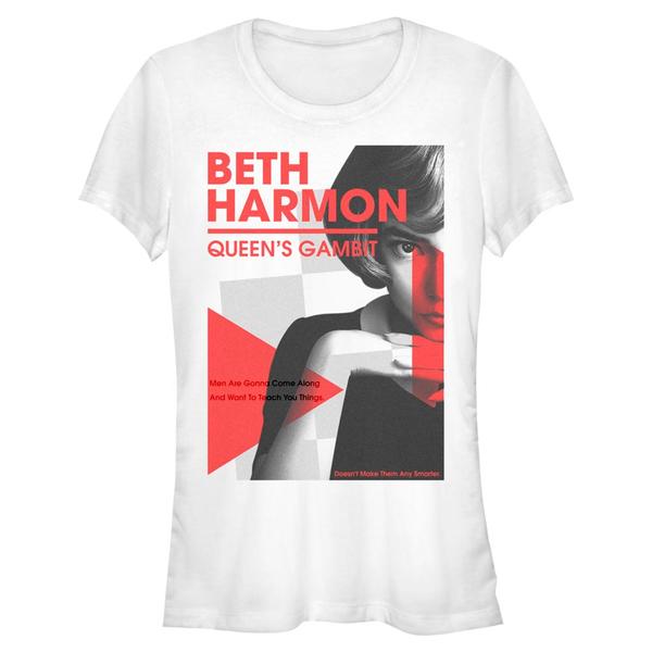 Vorschau: Netflix - Das Damengambit - Beth Harmon Beth Constructivist - Frauen T-Shirt - Weiß - Vorne