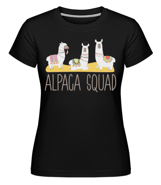 Aperçu: Alpaca Squad -  T-shirt Shirtinator femme - Noir - Devant