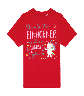 Einhorn Geboren In August - Kinder T-Shirt B&C - Rot - Vorne