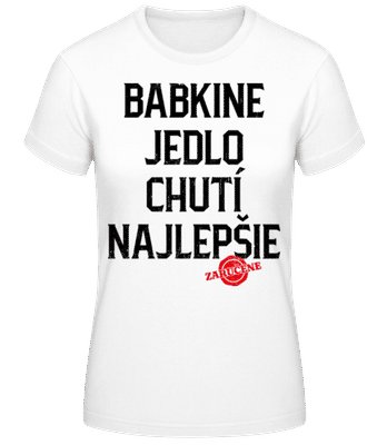 Babkine Jedlo Chutí Najlepšie - Dámske basic tričko - Biela - Predné