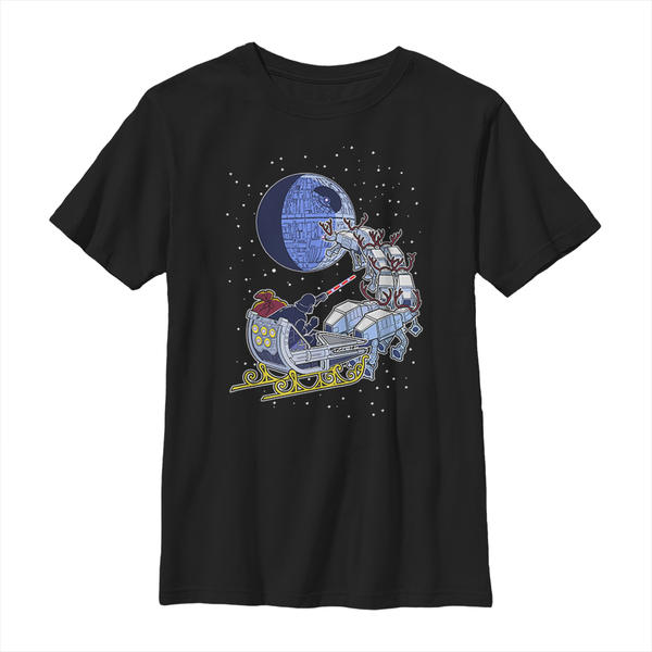 Aperçu: Star Wars - Skupina Vader Sleigh - Christmas - Enfant T-shirt - Noir - Devant