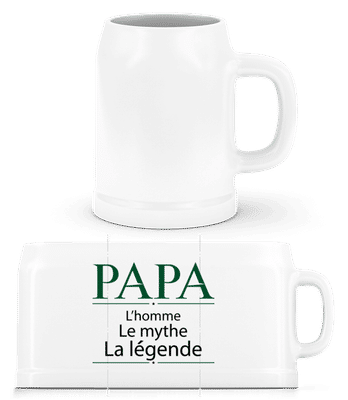 Papa La Légende - Chope de bière - Blanc - Devant
