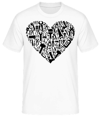 Love DIY Heart - Men's Basic T-Shirt - White - Front