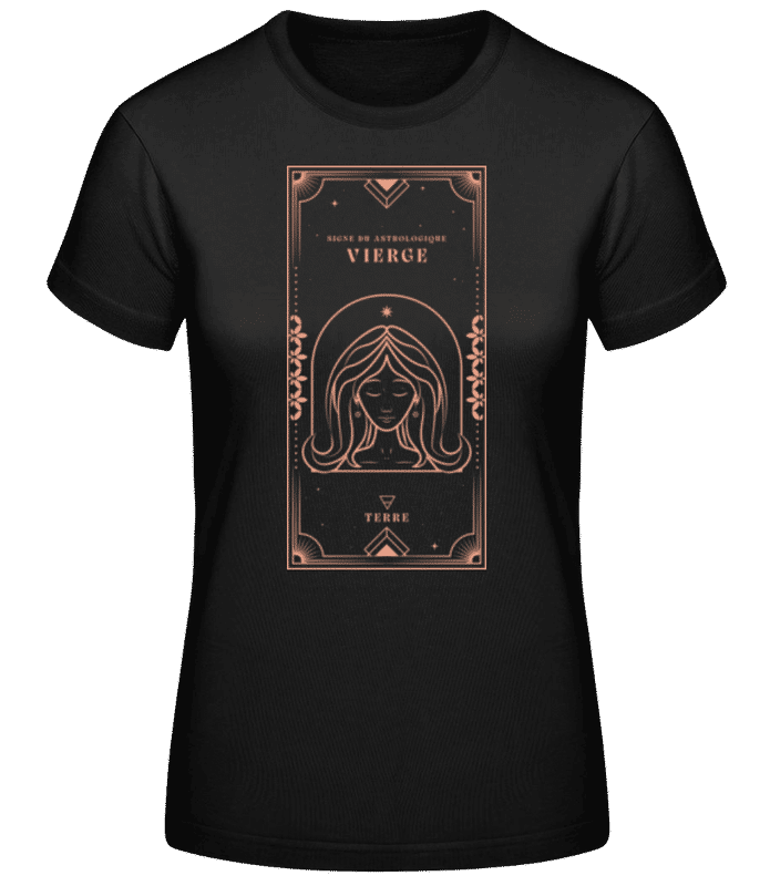 Aperçu: Art Déco Signe Astrologique Vierge - T-shirt standard Femme - Noir - Devant
