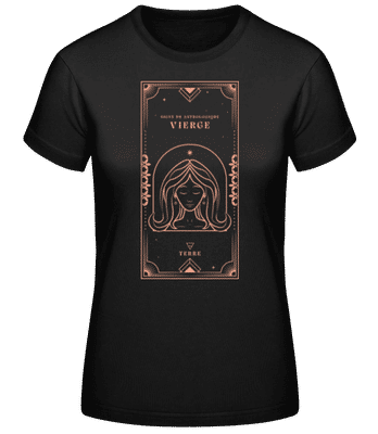 Art Déco Signe Astrologique Vierge - T-shirt standard Femme - Noir - Devant