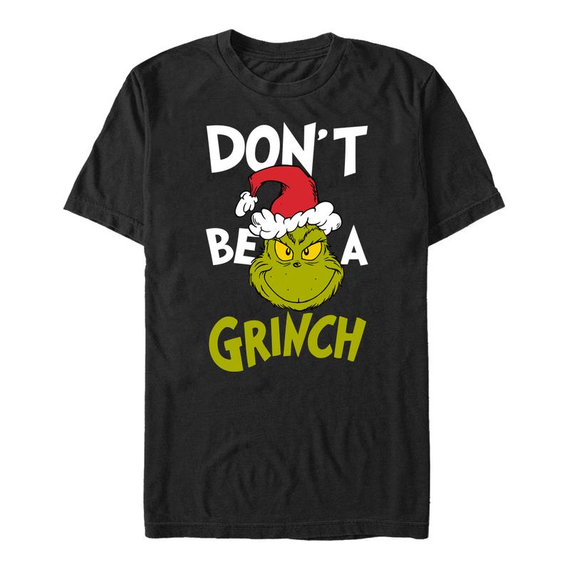 Vorschau: The Grinch - Sei kein Grinch Grafik - Weihnachten - Unisex T-Shirt - Schwarz - Vorne