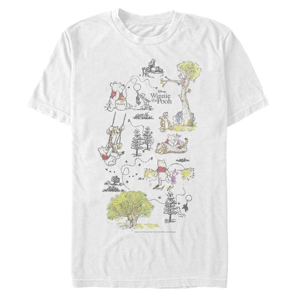 Aperçu: Disney Classics - Winnie l'ourson - Skupina Winnie Map - Father's Day - Homme T-shirt - Blanc - Devant