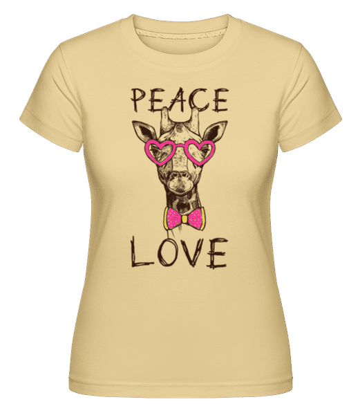 Preview: Giraffe Peace Love -  Shirtinator Women's T-Shirt - Yellow - Front