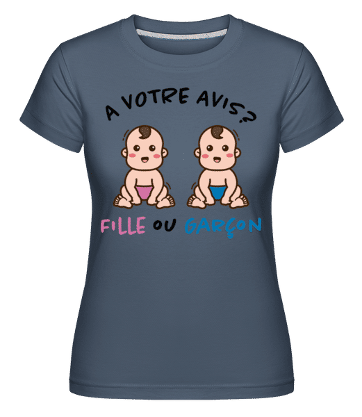Aperçu: A Votre Avis -  T-shirt Shirtinator femme - Bleu denim - Devant