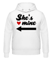 Ona je moja - Pánska mikina - Biela - Predné