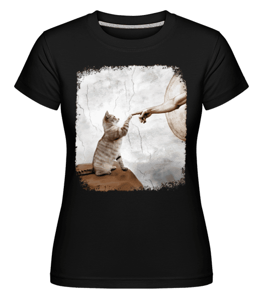 Aperçu: La Création Du Chat -  T-shirt Shirtinator femme - Noir - Devant