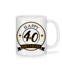 Happy Birthday 40 - Mug en céramique blanc - Blanc - Devant