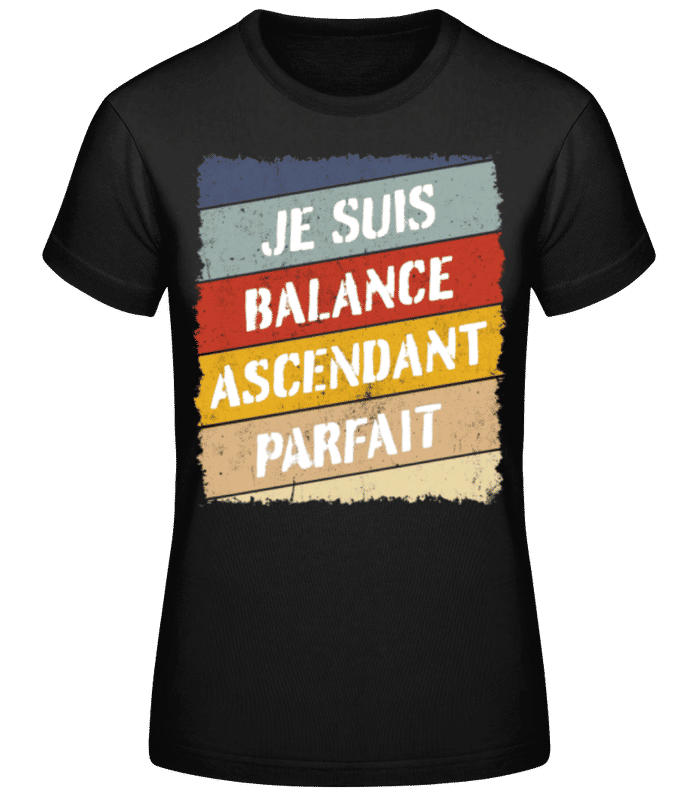 Aperçu: Je Suis Balance Style Rétro - T-shirt standard Femme - Noir - Devant