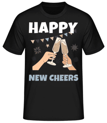Happy New Cheers - Men's Basic T-Shirt - Black - Front