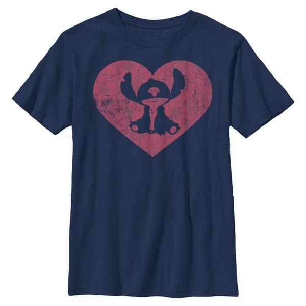 Aperçu: Disney Classics - Lilo & Stitch - Stitch Heart - Enfant T-shirt - Bleu marine - Devant