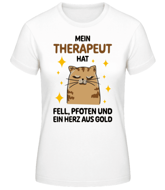 Vorschau: Therapeut Hat Fell Und Pfoten - Frauen Basic T-Shirt - Weiß - Vorne