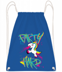 Party Hard Unicorn - Drawstring batoh se šňůrkami - Královská modrá - Napřed