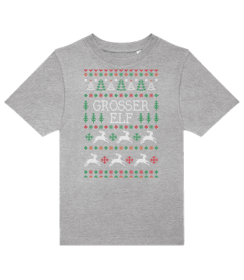 Grosser Elf - Kinder T-Shirt B&C - Grau meliert - Vorne