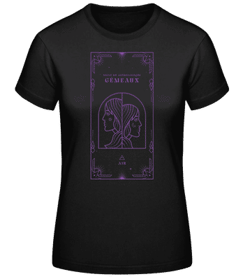 Art Déco Signe Astrologique Gémeaux - T-shirt standard Femme - Noir - Devant