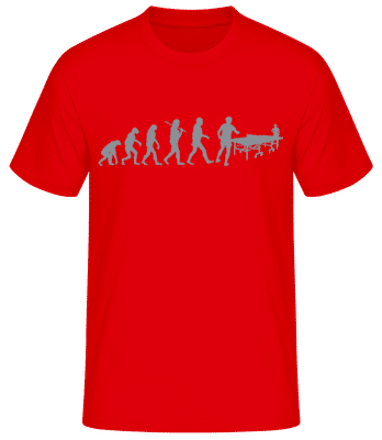 Evolution Of Table Tennis - Pánske basic tričko - Červená - Predné