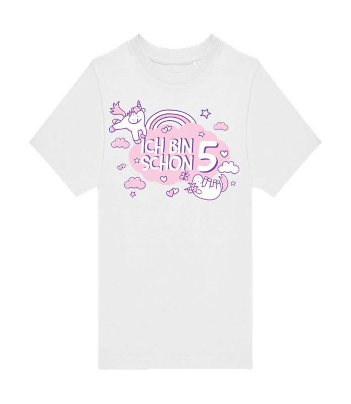 Vorschau: Ich Bin Schon 5 - Kinder T-Shirt B&C - Weiß - Vorne