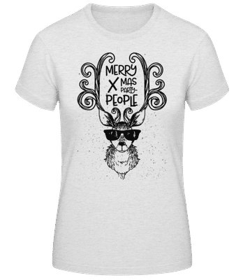 Merry Xmas Party People - Camiseta básica de mujer - Gris moteado - delante