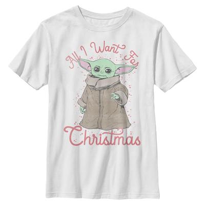 Star Wars - The Mandalorian - The Child Santa Baby - Christmas - Kids T-Shirt - White - Front